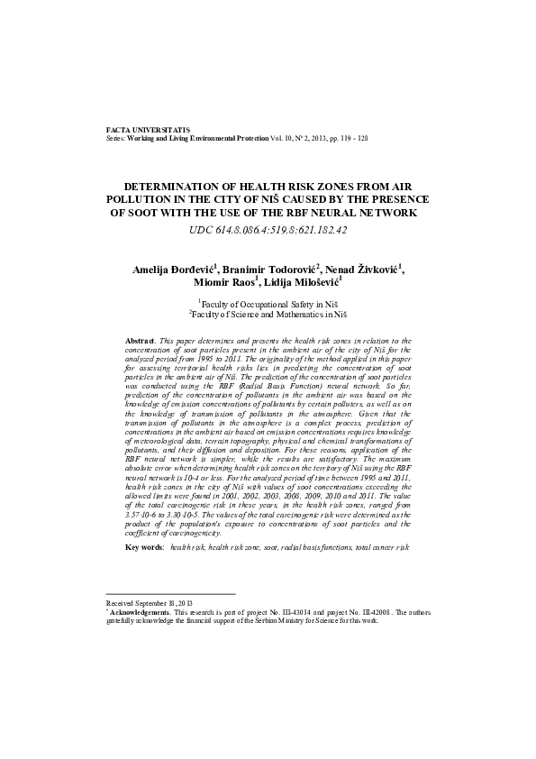 (PDF) Determination of health risk zones from air pollution in the city ...