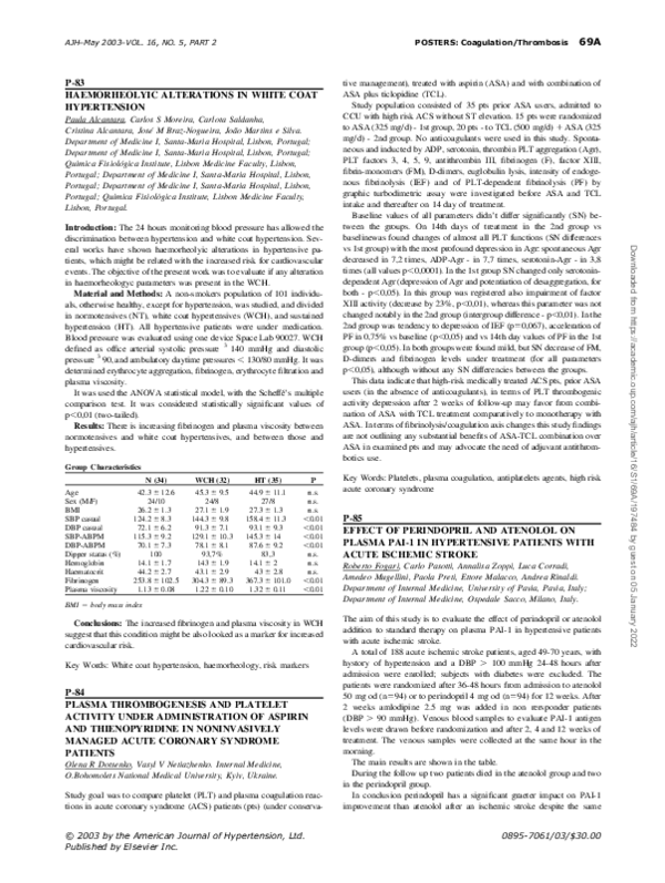 (PDF) Haemorheolyic alterations in white coat hypertension