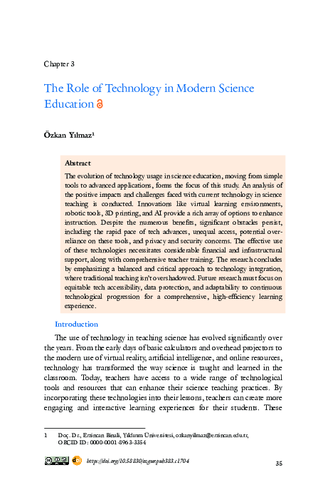 (PDF) The Role of Technology in Modern Science Education