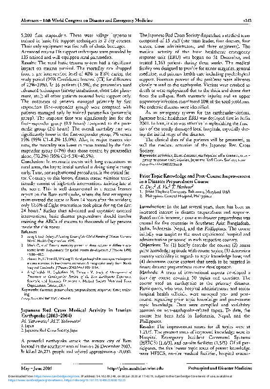 (PDF) Prior Topic Knowledge and Post-Course Improvement in a Disaster ...