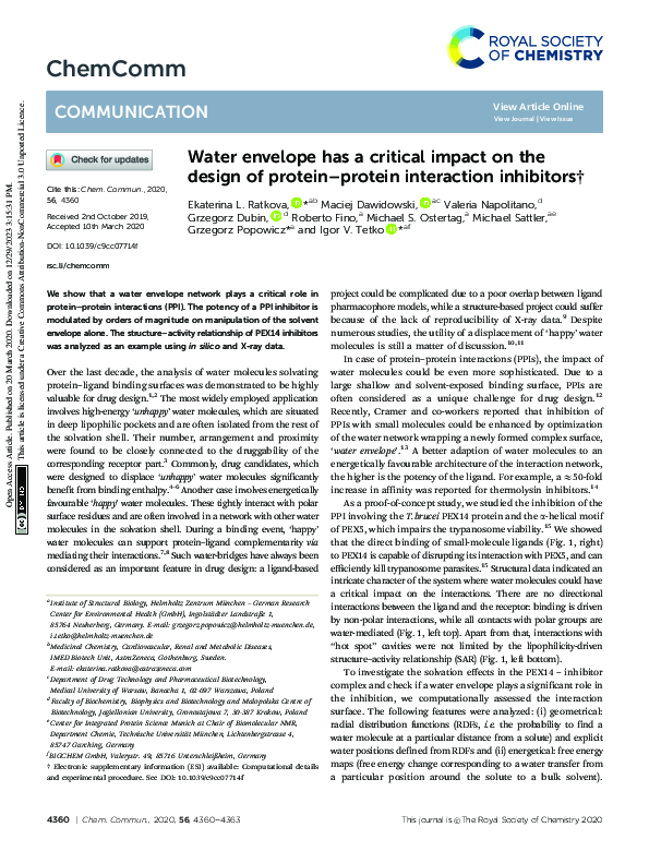 (PDF) Water envelope has a critical impact on the design of protein ...