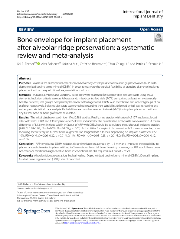 (PDF) Bone envelope for implant placement after alveolar ridge ...