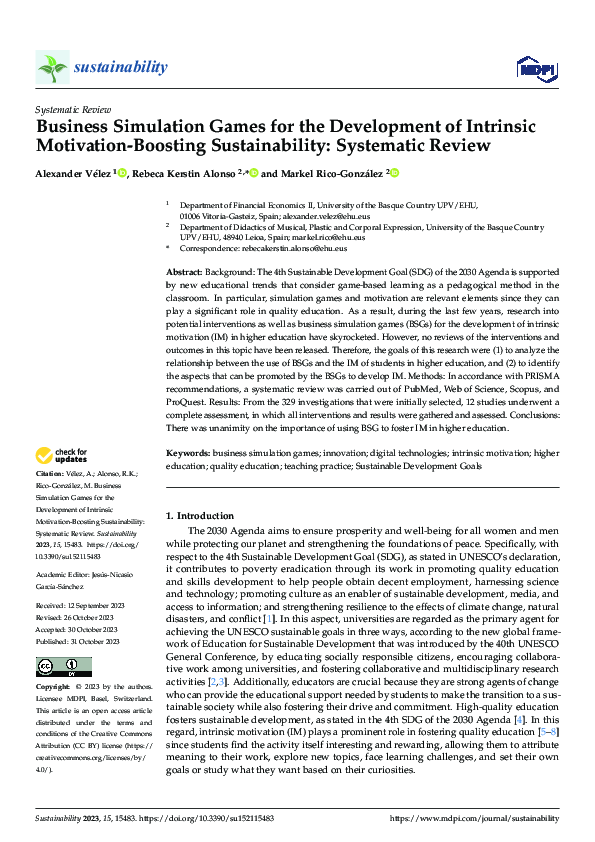 (PDF) Business Simulation Games for the Development of Intrinsic ...