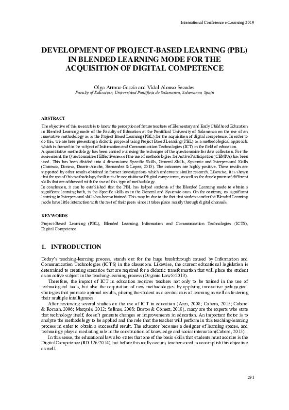 (PDF) Development of Project-Based Learning (PBL) in Blended ...