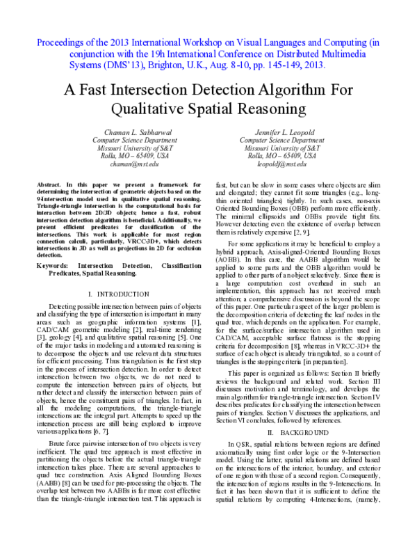 (PDF) A Fast Intersection Detection Algorithm for Qualitative Spatial ...