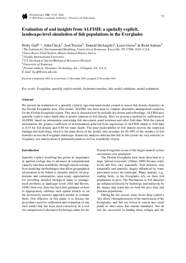 (PDF) Evaluation of and insights from ALFISH: a spatially explicit ...