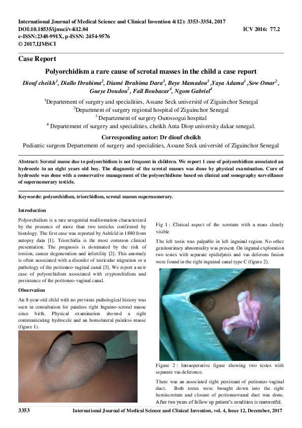 (PDF) Polyorchidism a rare cause of scrotal masses in the child a case ...