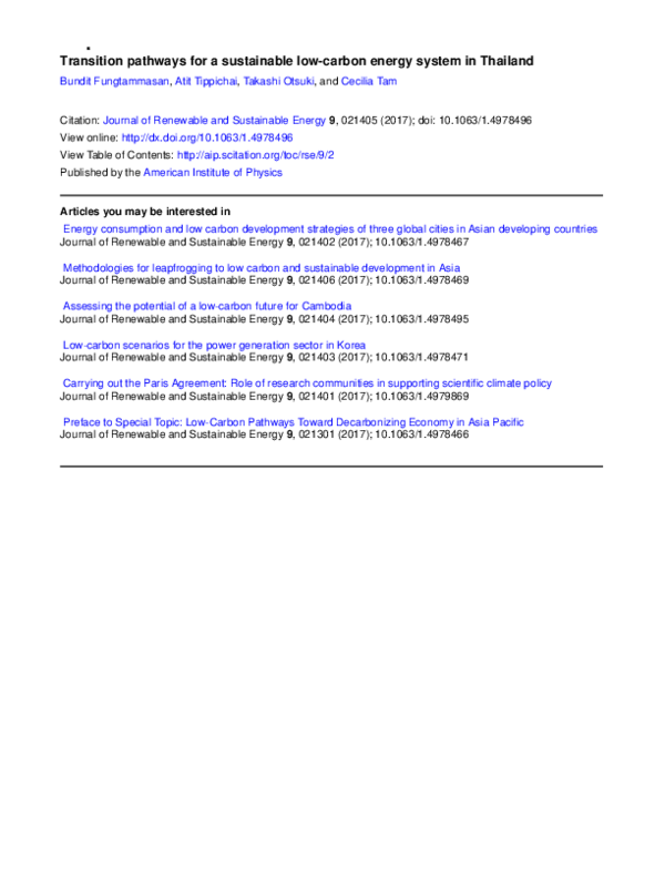 (PDF) Transition pathways for a sustainable low-carbon energy system in ...