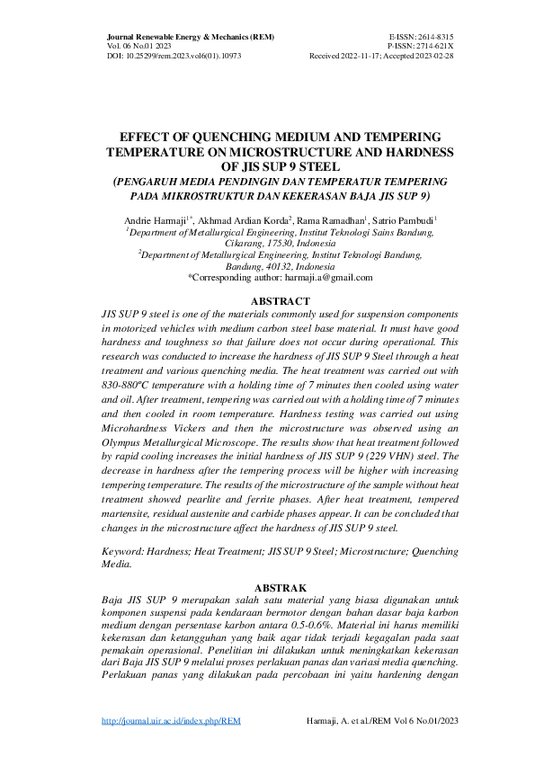 (PDF) Effect of Quenching Medium and Tempering Temperature on ...