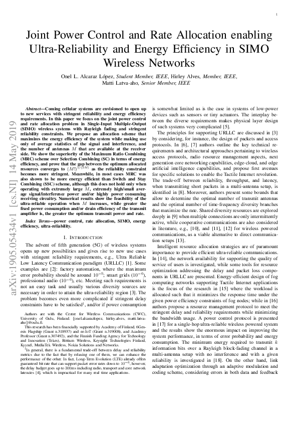 (PDF) Joint Power Control and Rate Allocation Enabling Ultra ...