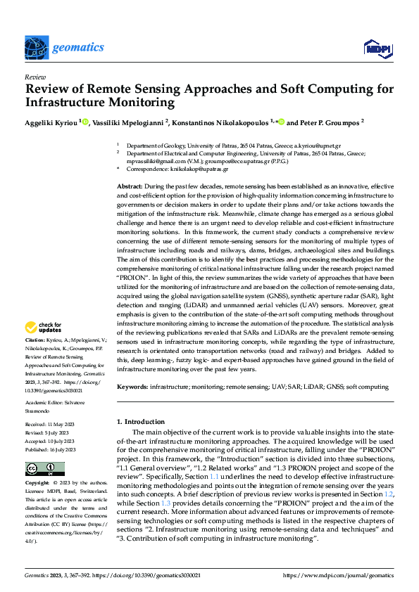 (PDF) Review of Remote Sensing Approaches and Soft Computing for ...