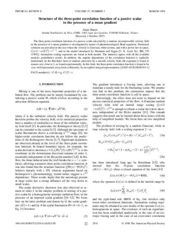 (PDF) Structure of the three-point correlation function of a passive ...