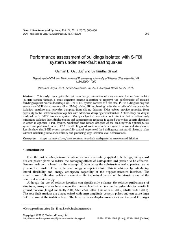 (PDF) Performance assessment of buildings isolated with S-FBI system ...