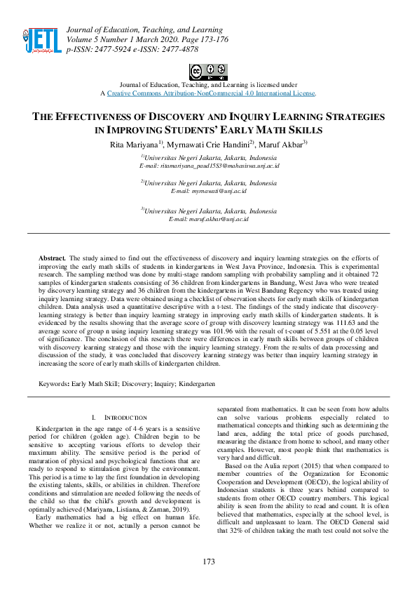 (PDF) The Effectiveness of Discovery and Inquiry Learning Strategies in ...