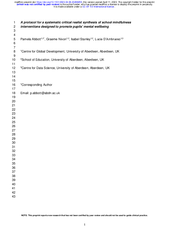 (PDF) A protocol for a systematic critical realist synthesis of school ...