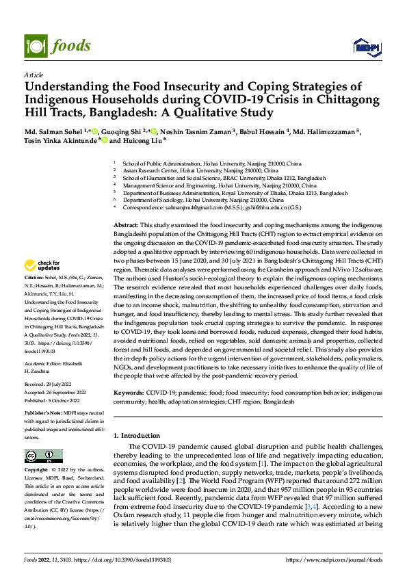 (PDF) Understanding the Food Insecurity and Coping Strategies of ...