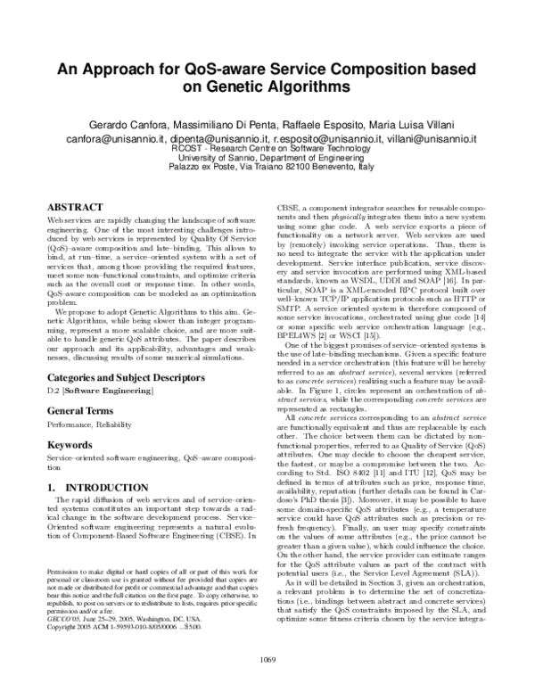 (PDF) An approach for QoS-aware service composition based on genetic ...