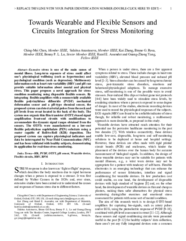 (PDF) Towards Wearable and Flexible Sensors and Circuits Integration ...