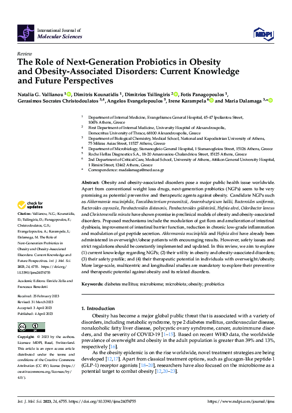 (PDF) The Role of Next-Generation Probiotics in Obesity and Obesity ...