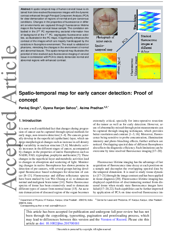 (PDF) Spatio-temporal map for early cancer detection: Proof of concept