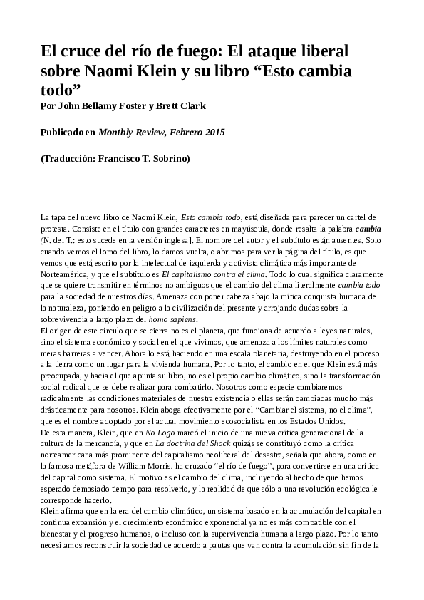 (DOC) Naomi Klein Esto cambia todo