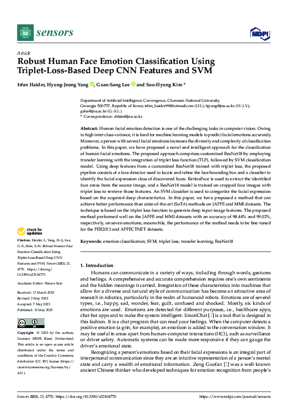 (PDF) Robust Human Face Emotion Classification Using Triplet-Loss-Based ...