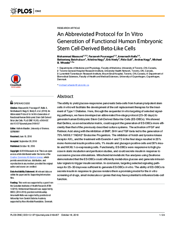 (PDF) An Abbreviated Protocol for In Vitro Generation of Functional ...
