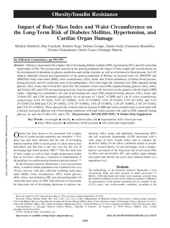 (PDF) Impact of Body Mass Index and Waist Circumference on the Long ...