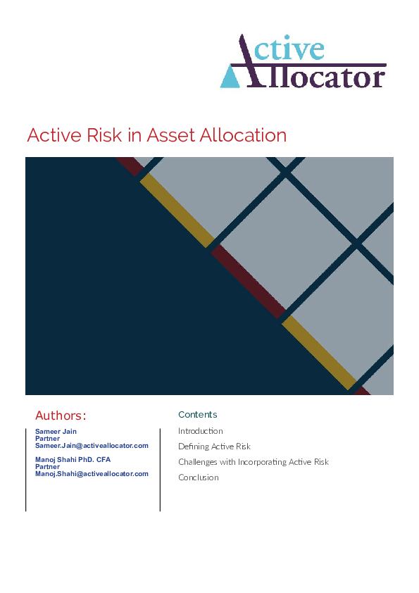 (PDF) Active Risk in Asset Allocation