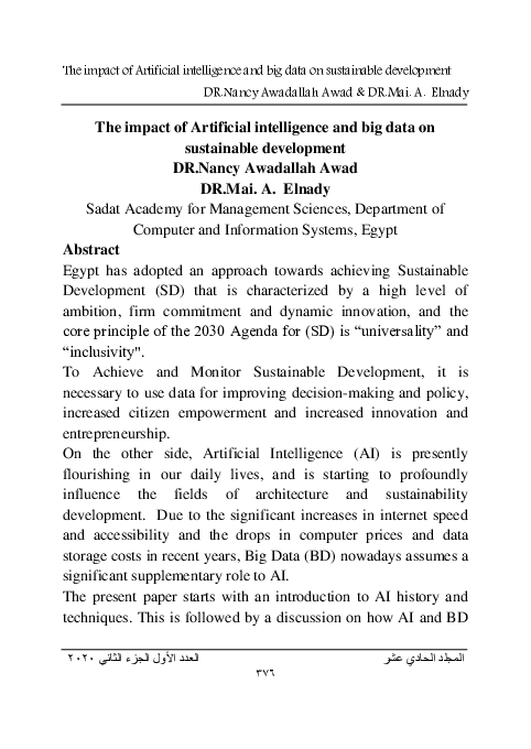(PDF) The impact of Artificial intelligence and big data on sustainable ...