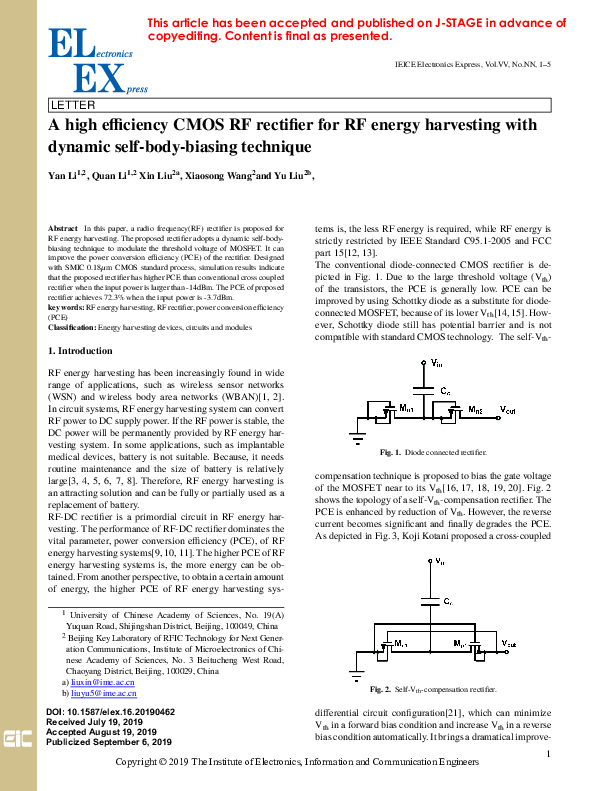 (PDF) A 73.9%-Efficiency CMOS Rectifier Using a Lower DC Feeding (LDCF ...