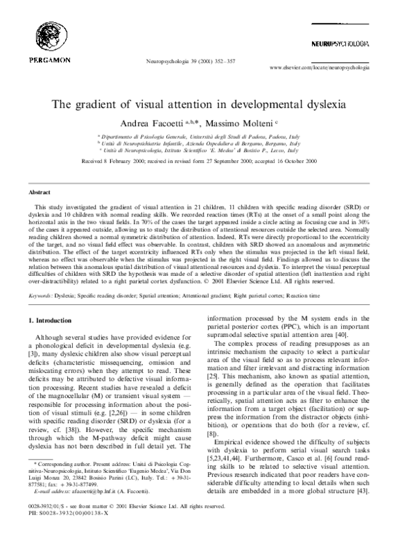 (PDF) The gradient of visual attention in developmental dyslexia