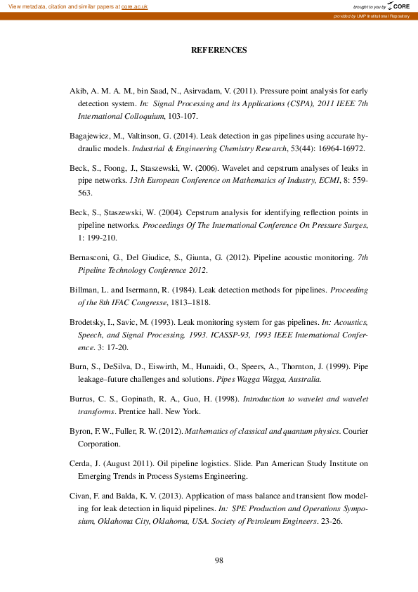 (PDF) Leak detection in gas pipeline based on time-frequency analysis