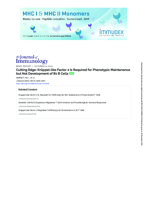 (PDF) Cutting Edge: Krüppel-like Factor 2 Is Required for Phenotypic ...