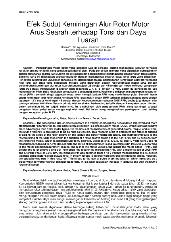 (PDF) Efek Sudut Kemiringan Alur Rotor Motor Arus Searah terhadap Torsi ...