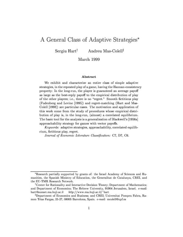 (PDF) A general class of adaptative strategies