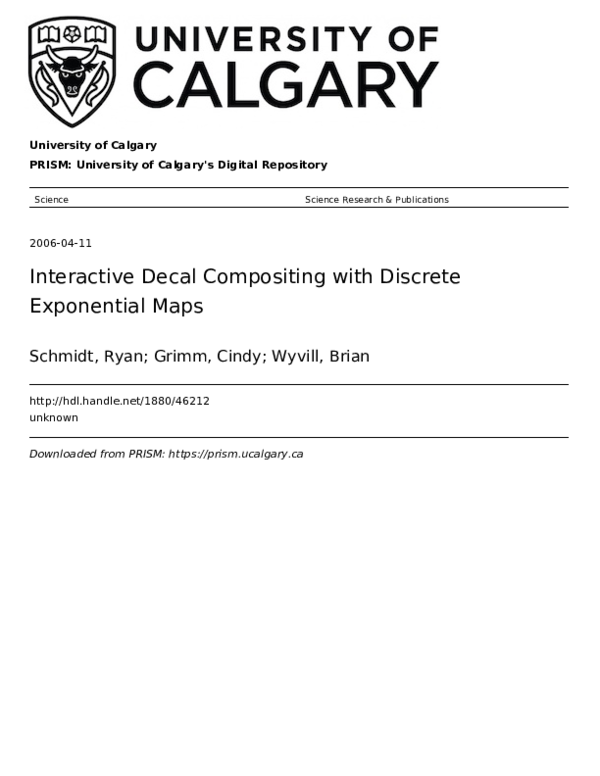 (PDF) Interactive decal compositing with discrete exponential maps