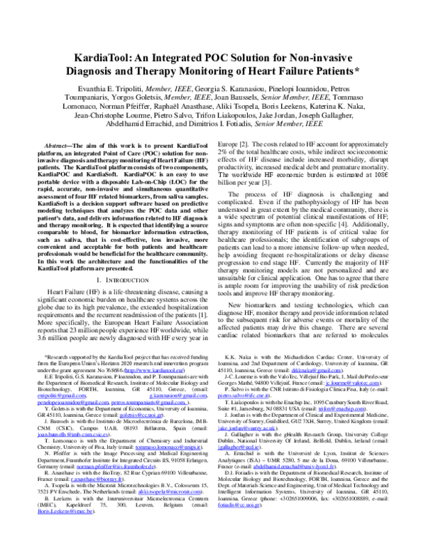 (PDF) KardiaTool: An Integrated POC Solution for Non-invasive Diagnosis ...