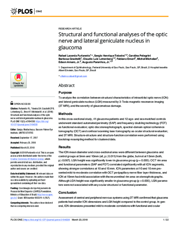 (PDF) Structural and functional analyses of the optic nerve and lateral ...