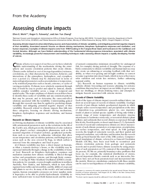 (PDF) Assessing climate impacts