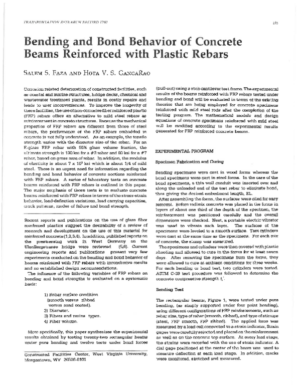 (PDF) Bending and Bond Behavior of Concrete Beams Reinforced with ...