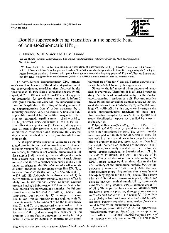 (PDF) Double superconducting transition in the specific heat of non ...