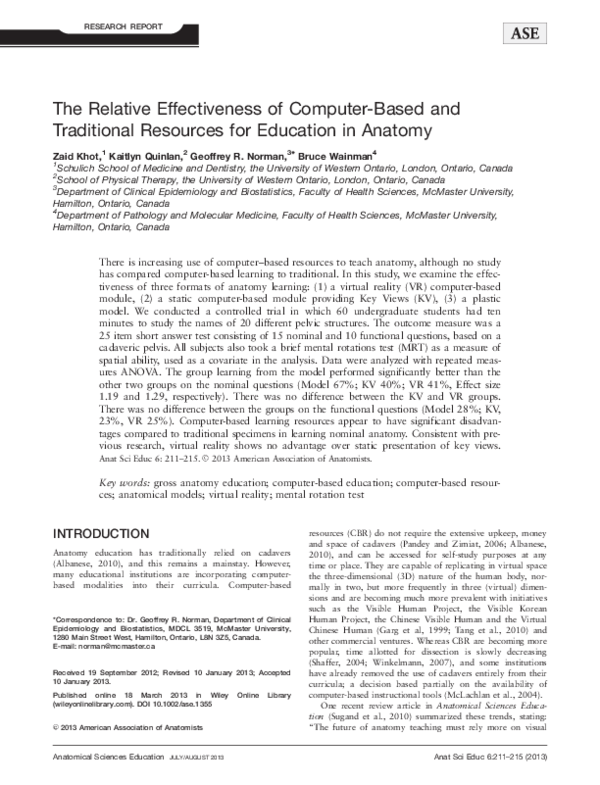 (PDF) The relative effectiveness of computer‐based and traditional ...