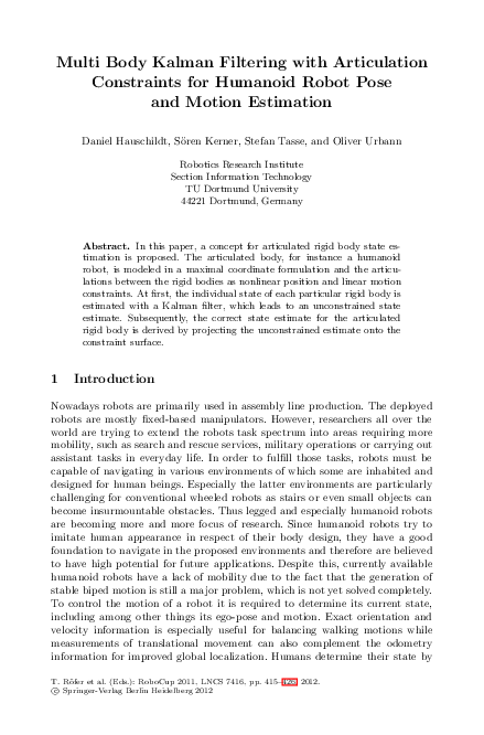 (PDF) Multi Body Kalman Filtering with Articulation Constraints for ...
