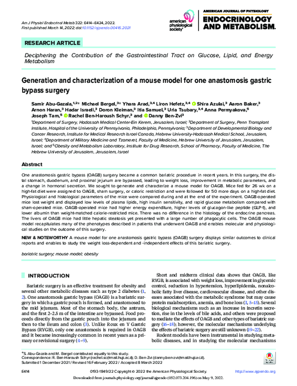 (PDF) Generation and characterization of a mouse model for one ...