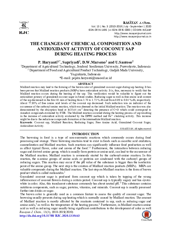 (PDF) The Changes of Chemical Composition and Antioxidant Activity of ...