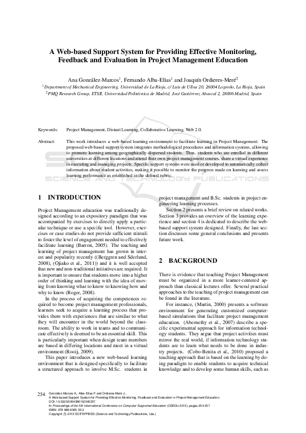 (PDF) A Web-based Support System for Providing Effective Monitoring ...