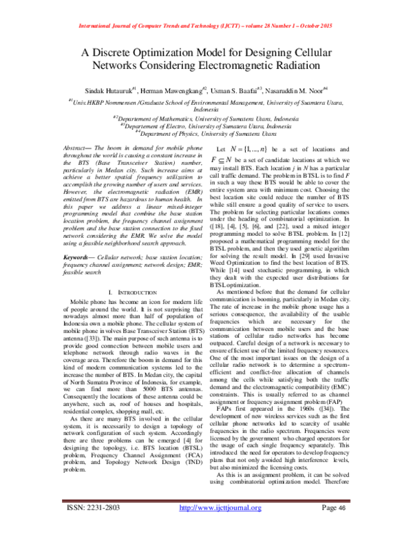 (PDF) A Discrete Optimization Model for Designing Cellular Networks ...