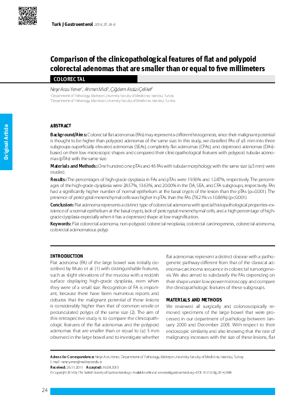 (PDF) Comparison of the clinicopathological features of flat and ...