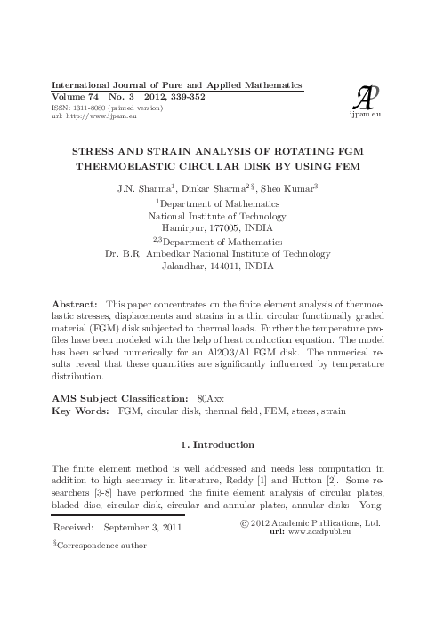 (PDF) Vibration Analysis of a Rotating FGM Thermoelastic Axisymmetric ...